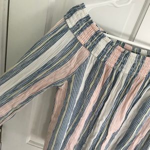 Striped off the shoulder top